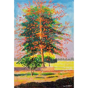 Ghulam Mustafa, 24 x 36 Inch, Oil on Canvas, Cityscape Painting, AC-GLM-038